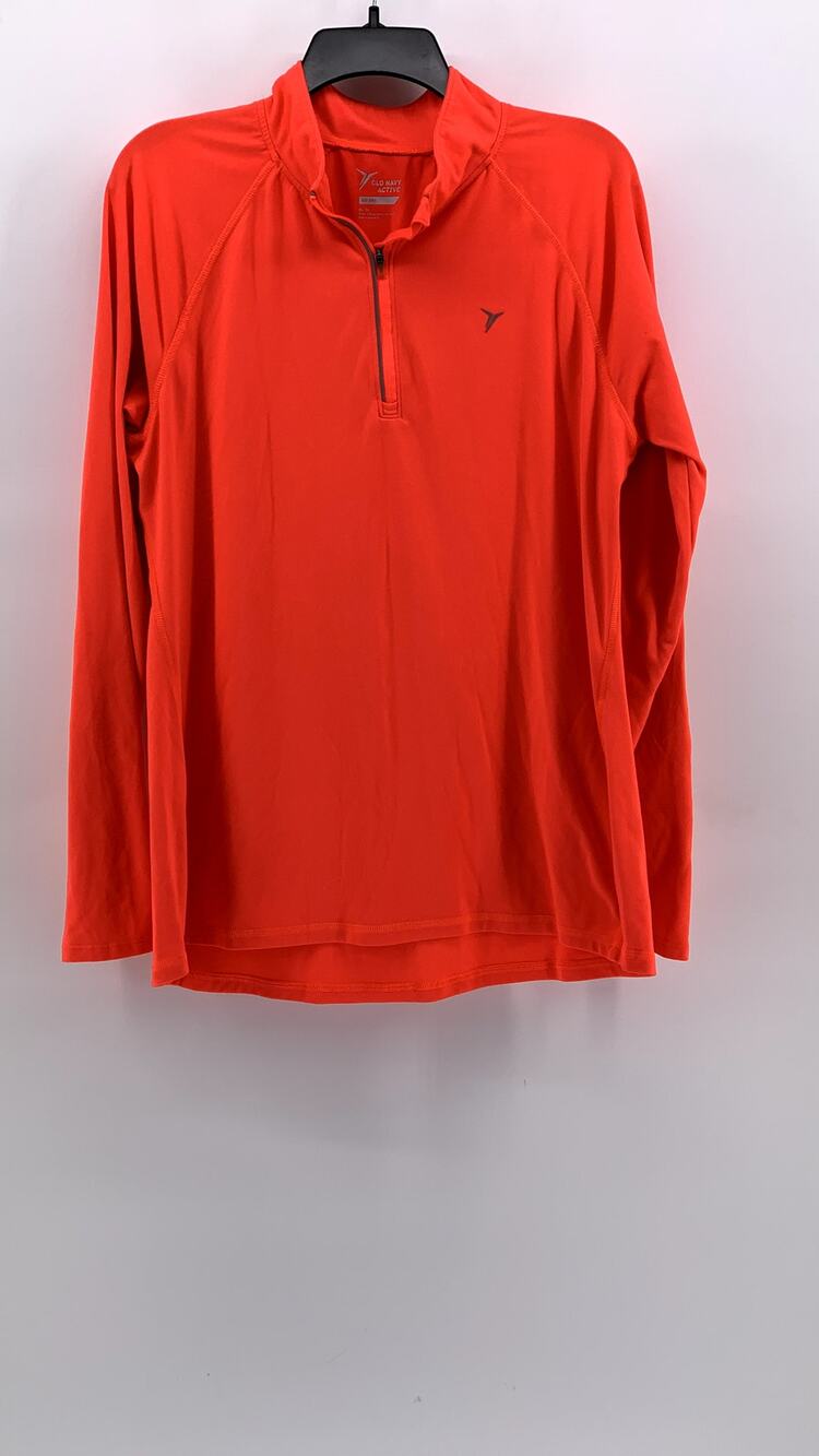 OLD NAVY ACTIVE Women's Neon Orange Semi Fitted Go-Dry Sweatshirt SZ XL